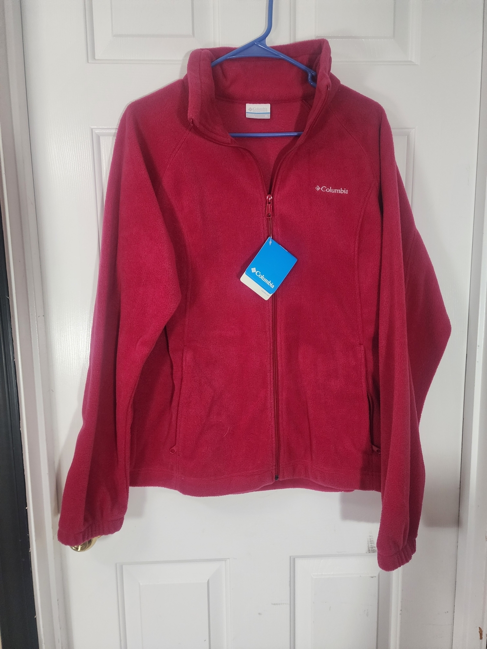 NWT - Columbia Wms Brenton Springs  Red/Pink Fleece Jacket Sz XL